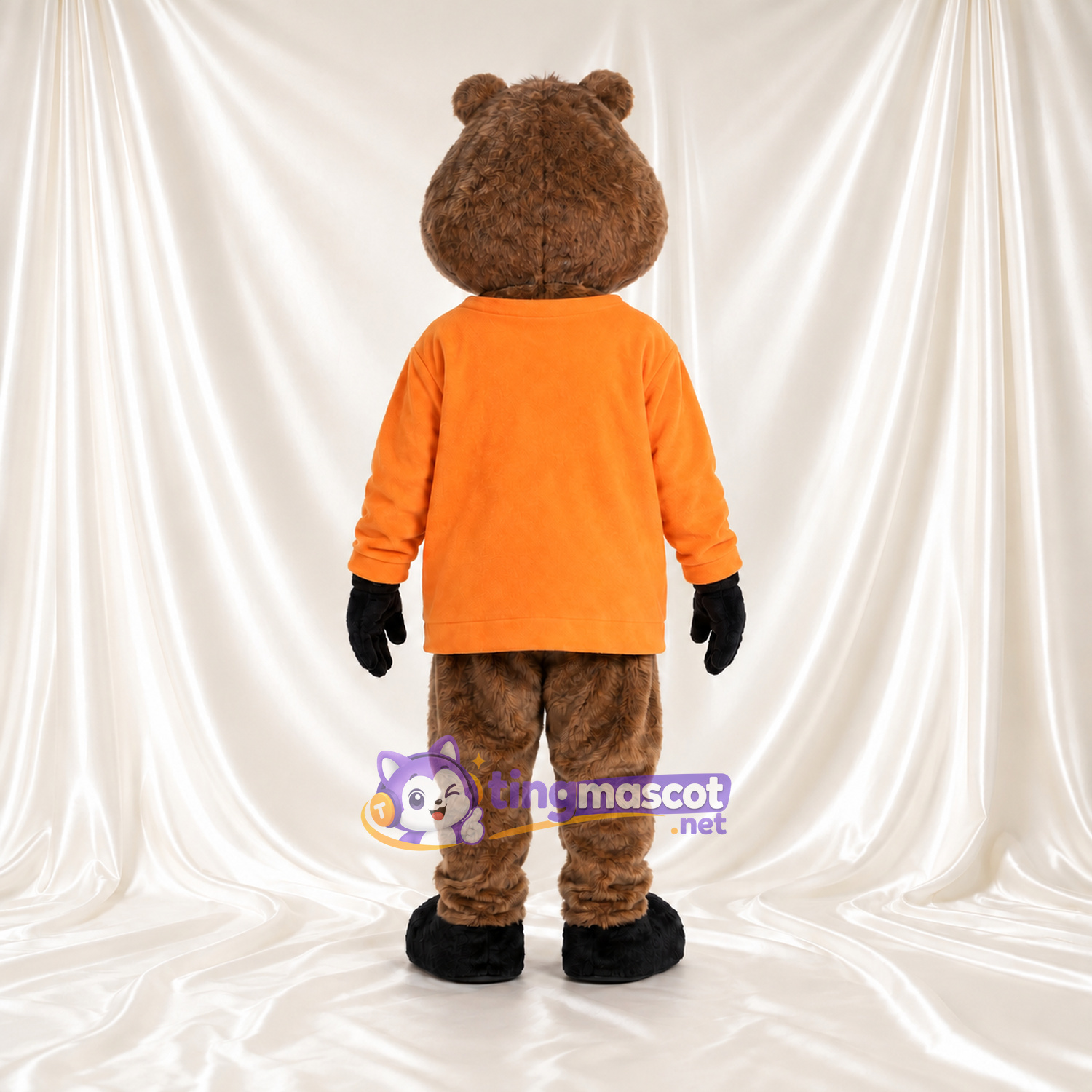 Costume de mascotte Marmotte – marron – Chemise (orange); Pattes (noir) Costume de mascotte Marmotte – marron – Chemise (orange); Pattes (noir)