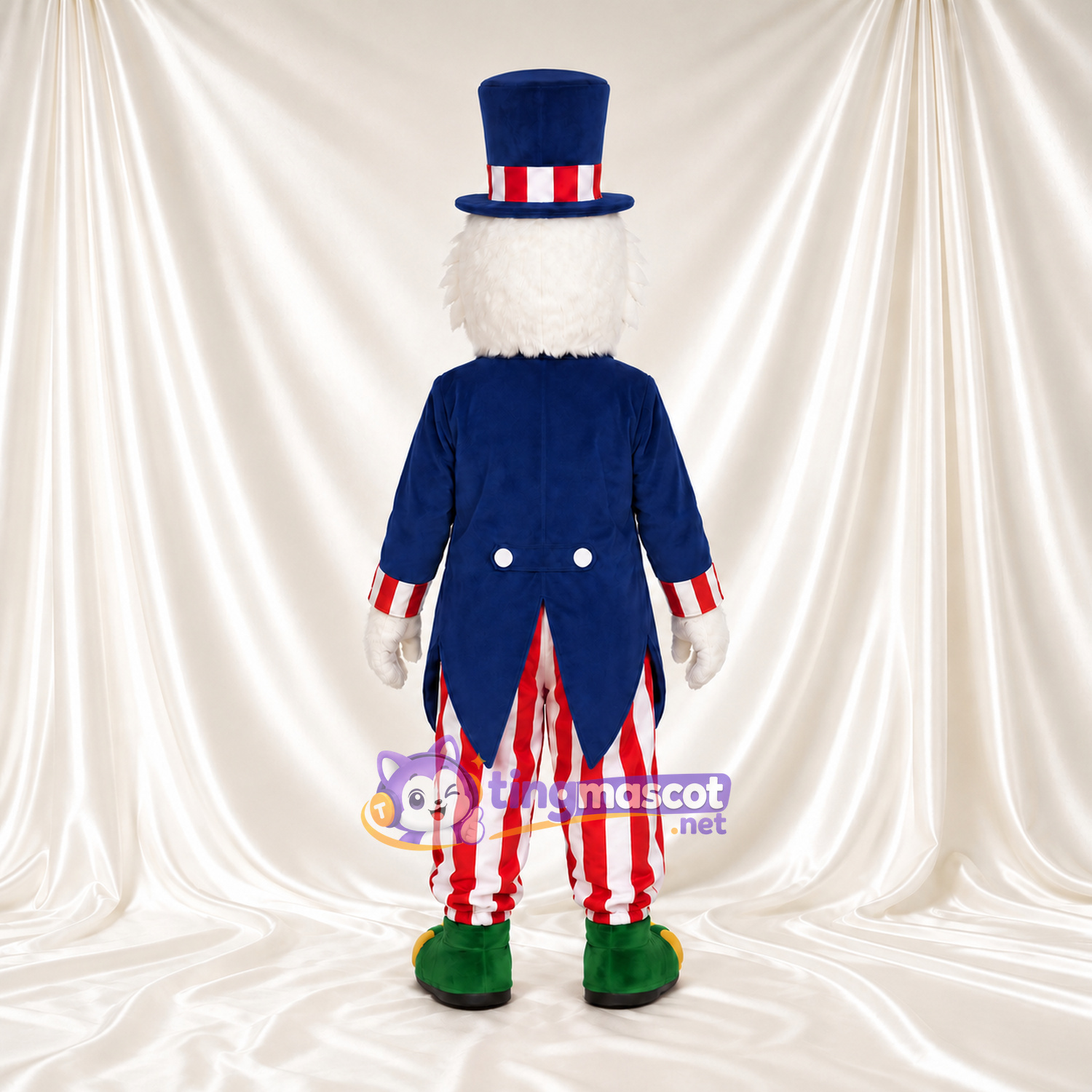 Bald Eagle Mascot Costume - Patriotic Top Hat and Striped Pants Bald Eagle Mascot Costume - Patriotic Top Hat and Striped Pants