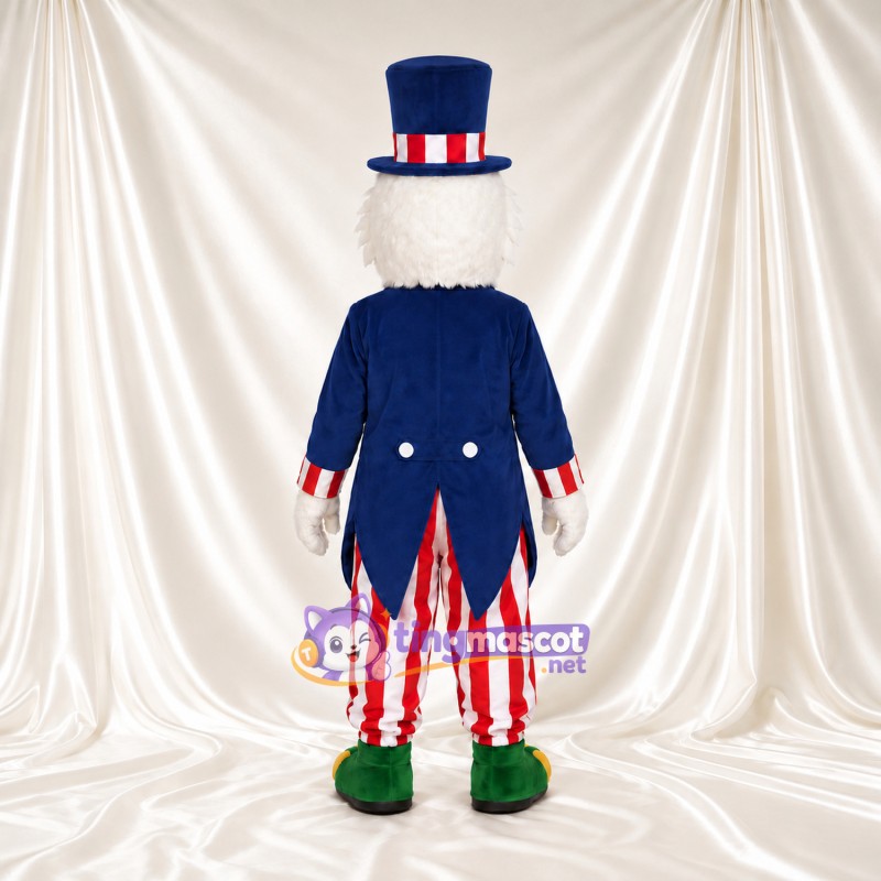Bald Eagle Mascot Costume - Patriotic Top Hat and Striped Pants Bald Eagle Mascot Costume - Patriotic Top Hat and Striped Pants