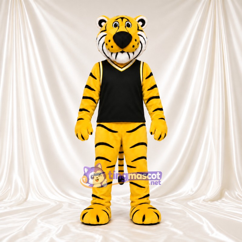 Costume de mascotte Tigre – jaune – Haut (noir)