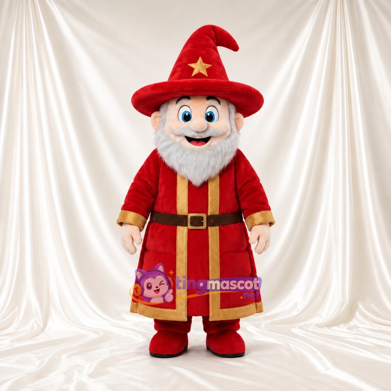 Costume de mascotte Magicien – selon la photo – Étoile (rouge); Chapeau; Manteau (doré) Costume de mascotte Magicien – selon la photo – Étoile (rouge); Chapeau; Manteau (doré)