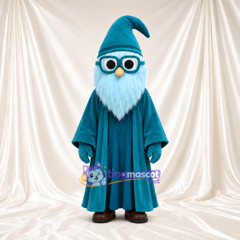 Costume de mascotte Magicien – selon la photo – Tunique longue (bleu canard); Lunettes (grand) Costume de mascotte Magicien – selon la photo – Tunique longue (bleu canard); Lunettes (grand)