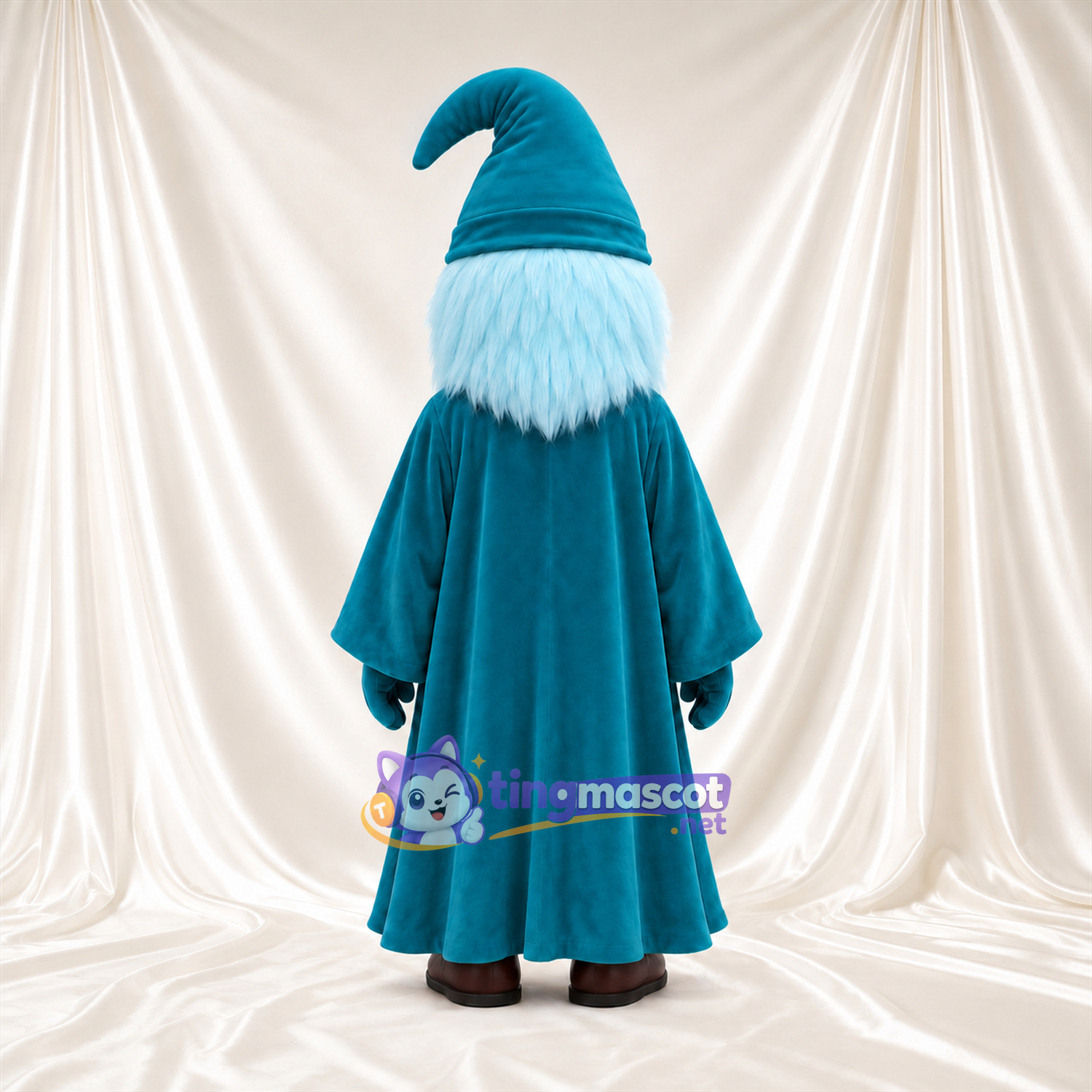 Costume de mascotte Magicien – selon la photo – Tunique longue (bleu canard); Lunettes (grand) Costume de mascotte Magicien – selon la photo – Tunique longue (bleu canard); Lunettes (grand)