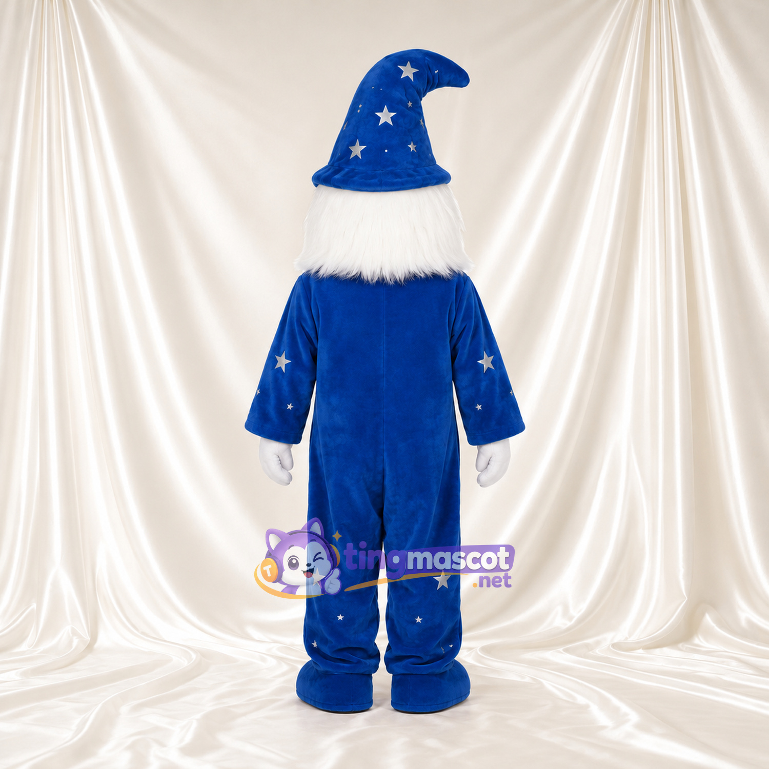 Costume de mascotte Magicien – selon la photo – Étoile (bleu); Costume; Barbe (blanc) Costume de mascotte Magicien – selon la photo – Étoile (bleu); Costume; Barbe (blanc)