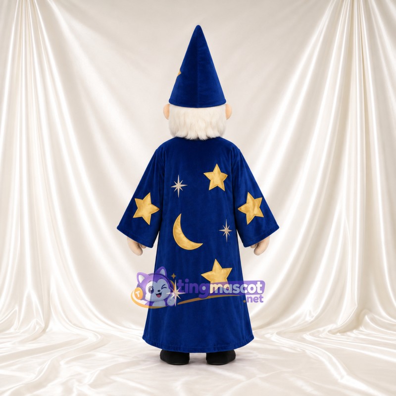 Costume de mascotte Magicien – selon la photo – Étoile (bleu marine); Tunique longue Costume de mascotte Magicien – selon la photo – Étoile (bleu marine); Tunique longue