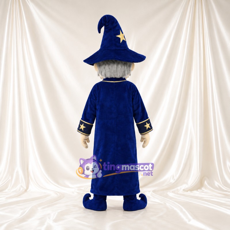 Costume de mascotte Magicien – selon la photo – Lunettes (noir); Étoile (doré); Tunique longue Costume de mascotte Magicien – selon la photo – Lunettes (noir); Étoile (doré); Tunique longue