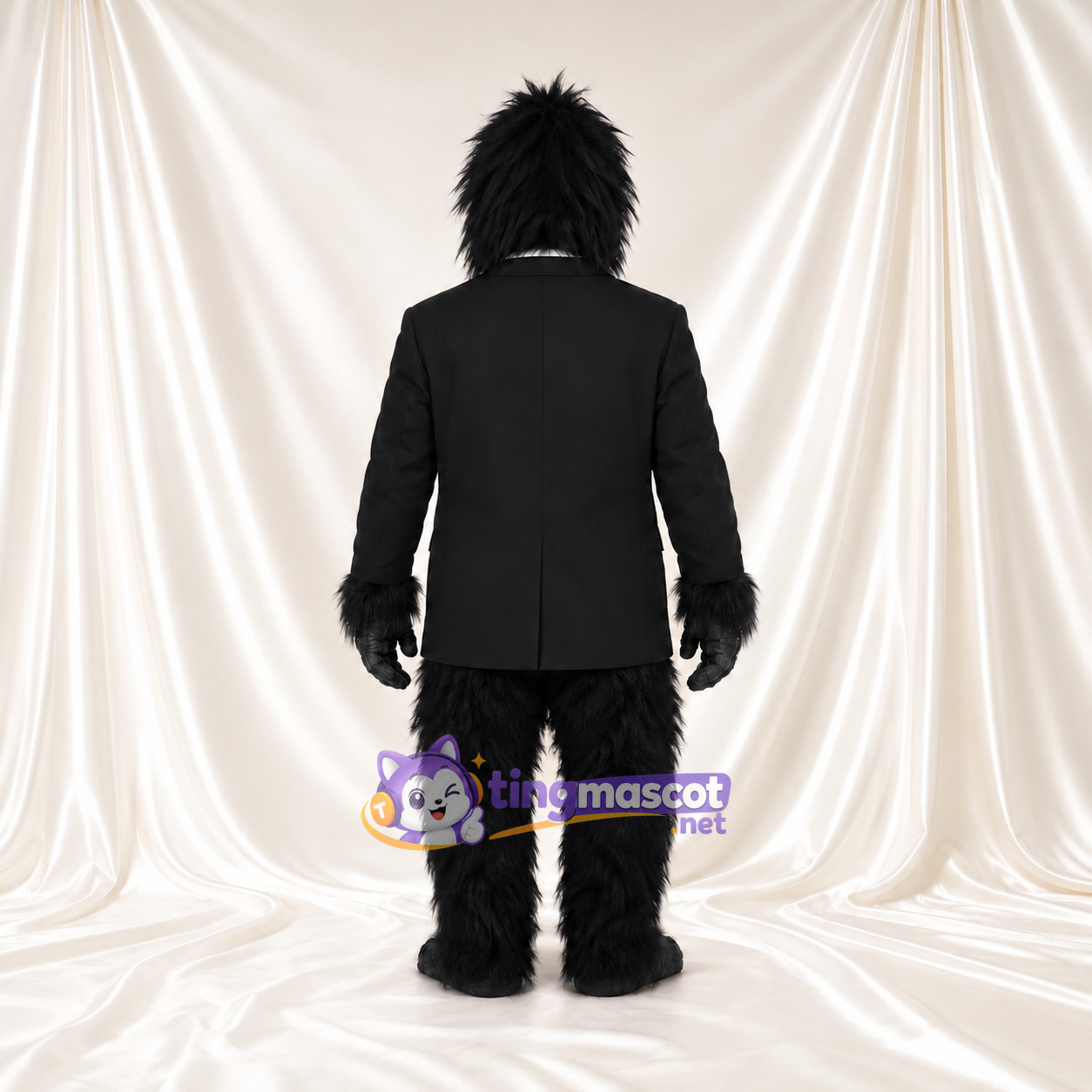 Black Gorilla Mascot Costume - Black Suit and Tie Black Gorilla Mascot Costume - Black Suit and Tie