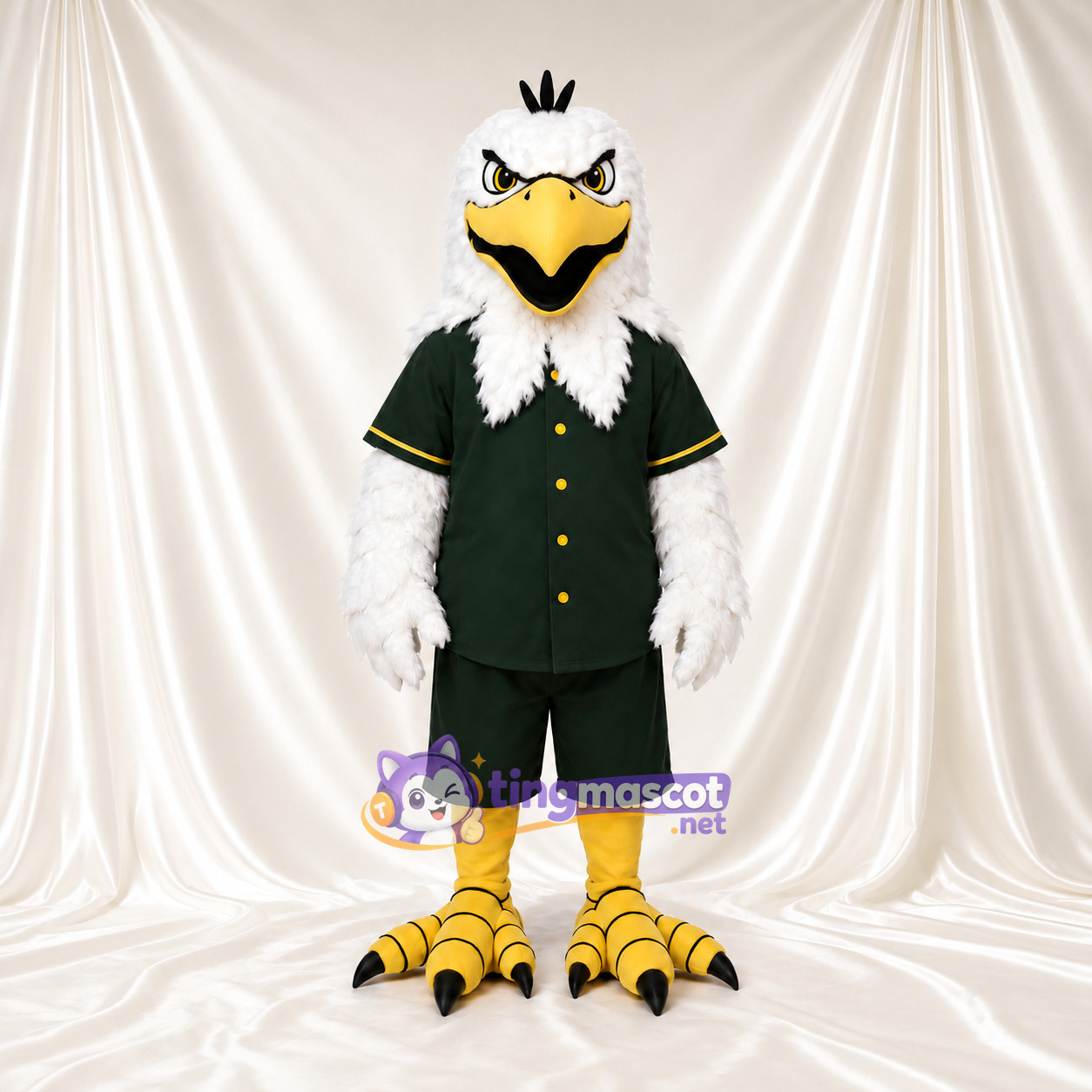 Costume de mascotte Aigle – blanc – Uniforme (vert) Costume de mascotte Aigle – blanc – Uniforme (vert)
