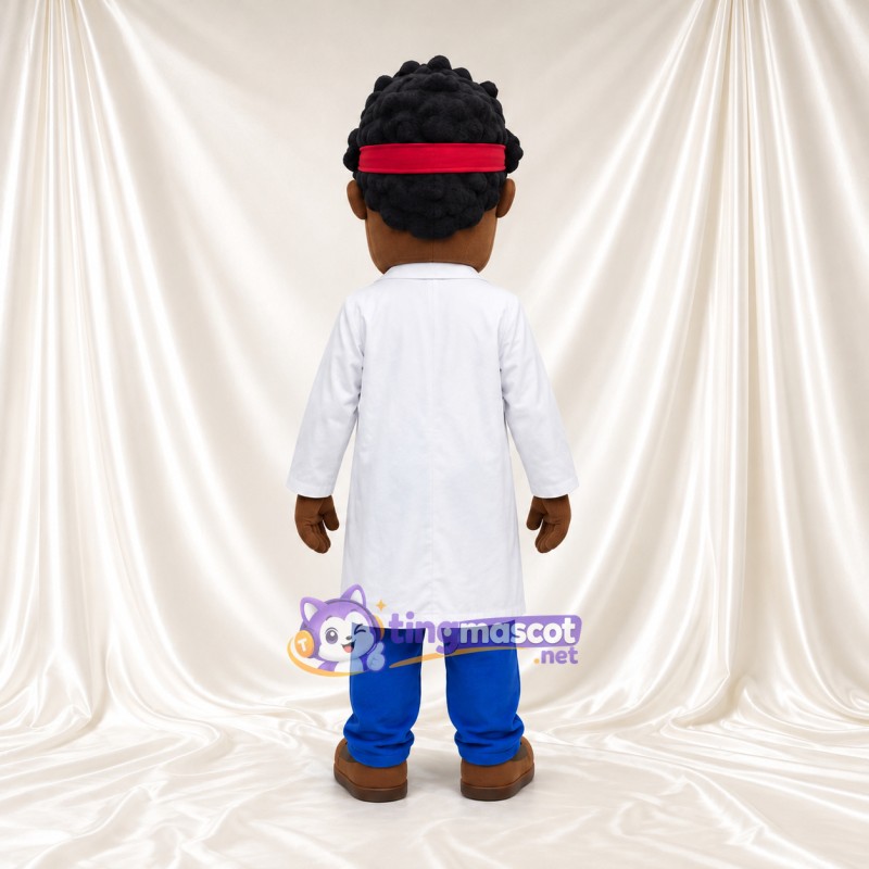 Costume de mascotte Scientifique – selon la photo – Blouse de laboratoire (blanc); Bandeau (rouge) Costume de mascotte Scientifique – selon la photo – Blouse de laboratoire (blanc); Bandeau (rouge)