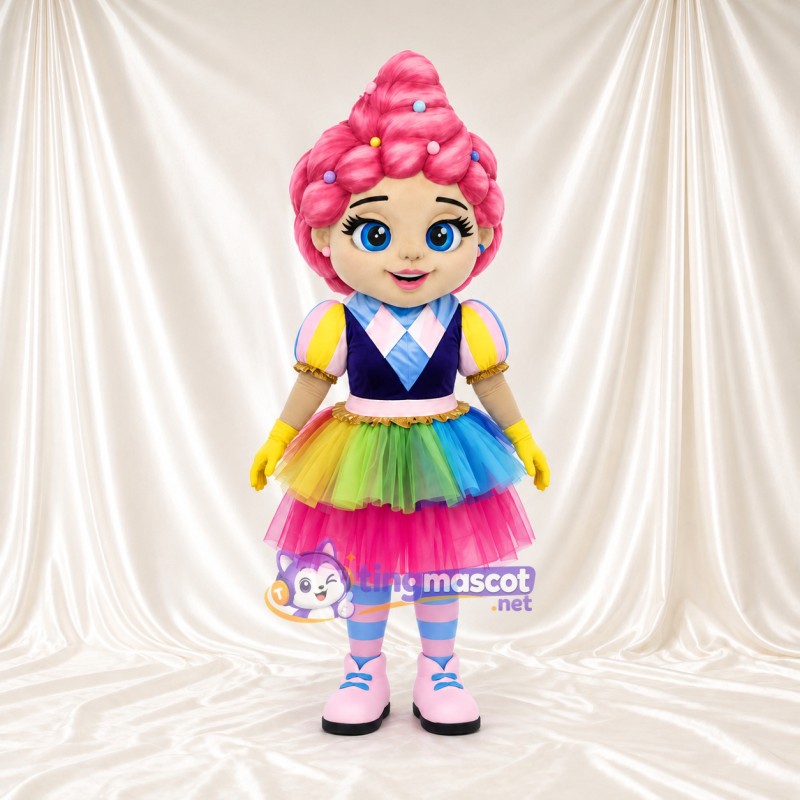 Costume de mascotte Fille – rose – Jupe (arc-en-ciel)