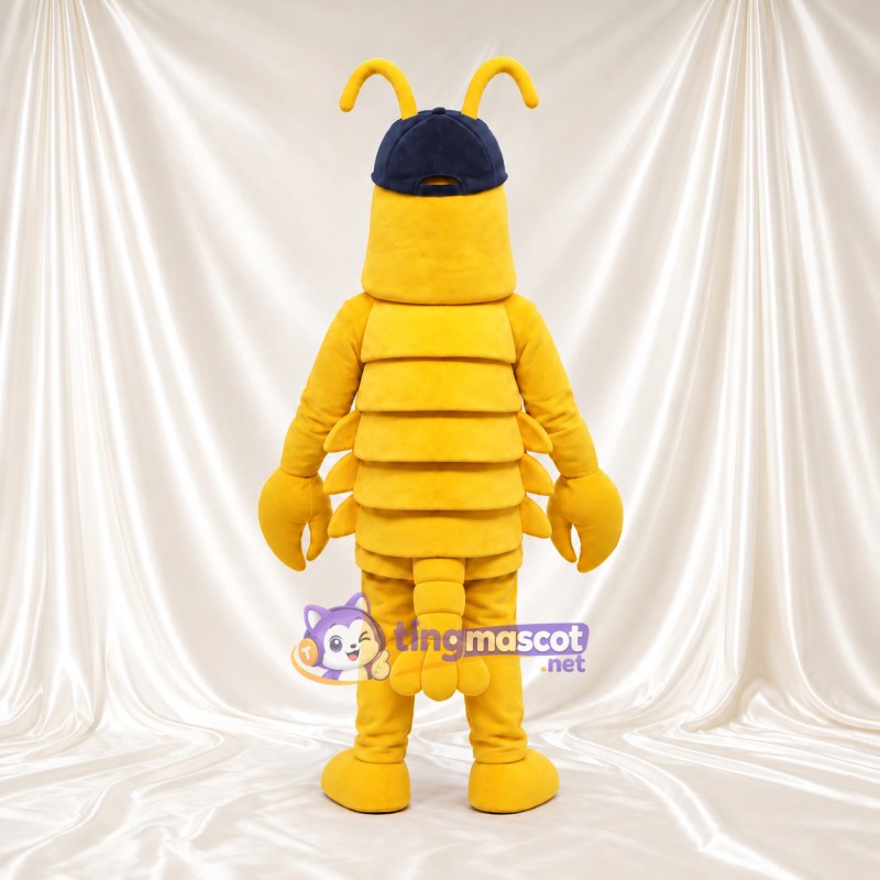Costume de mascotte Homard – jaune – Casquette (bleu); Queue Costume de mascotte Homard – jaune – Casquette (bleu); Queue