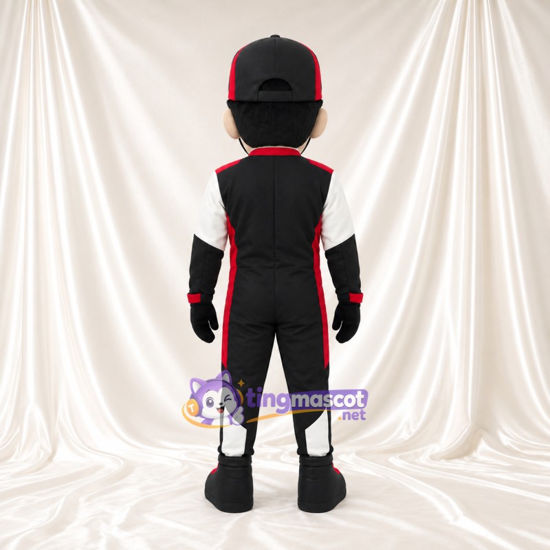 Costume de mascotte Pilote de course – selon la photo – Costume (noir); Bordure (rouge) Costume de mascotte Pilote de course – selon la photo – Costume (noir); Bordure (rouge)