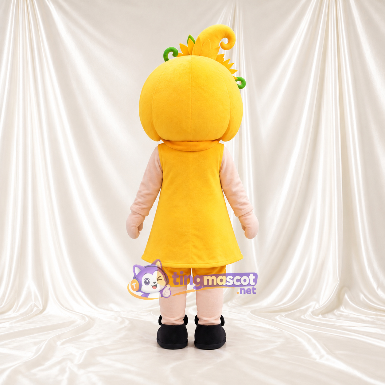 Sunflower Girl Mascot Costume - Yellow Dress and Flower Headpiece Sunflower Girl Mascot Costume - Yellow Dress and Flower Headpiece
