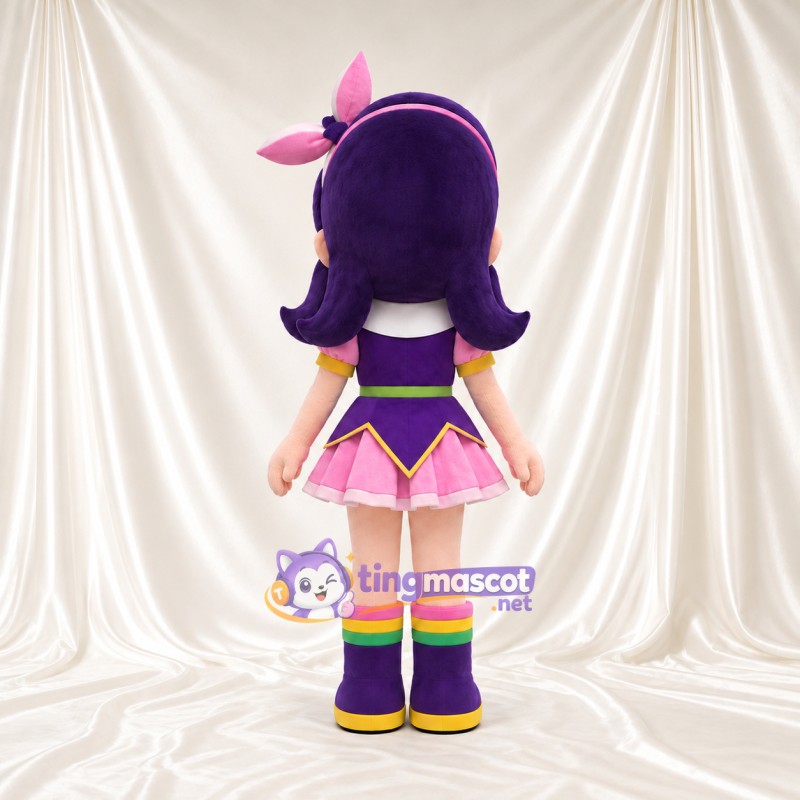 Costume de mascotte Fille – violet – Jupe (rose); Étoile (violet); Bottes Costume de mascotte Fille – violet – Jupe (rose); Étoile (violet); Bottes