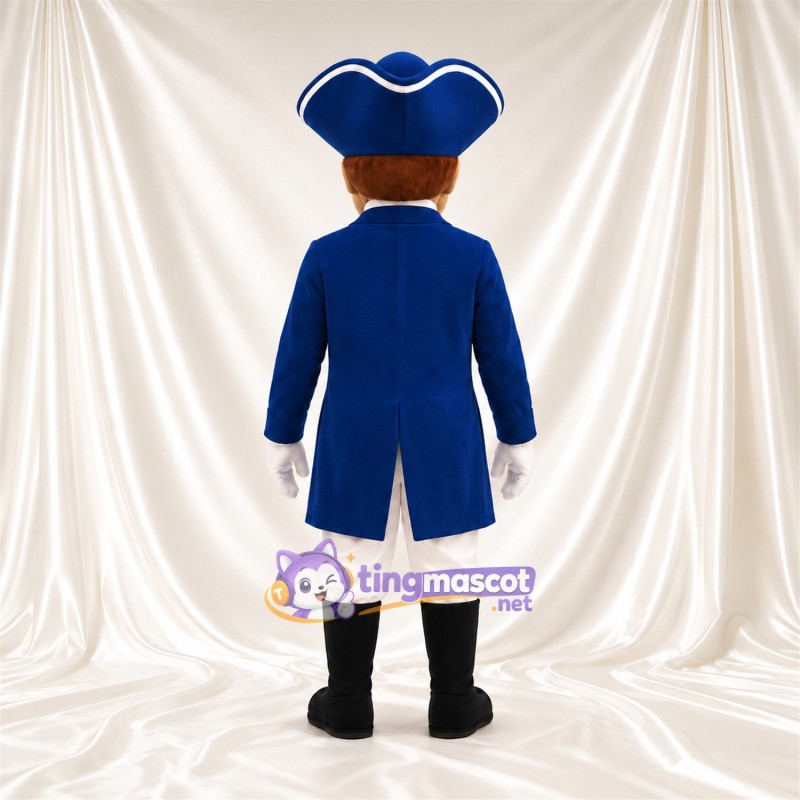 Colonial Woman Mascot Costume - Blue Coat and Tricorn Hat Colonial Woman Mascot Costume - Blue Coat and Tricorn Hat