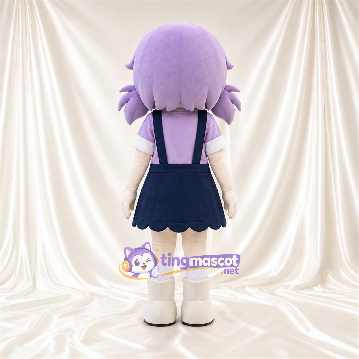 Costume de mascotte Fille – violet – Étoile (bleu marine); Chemise Costume de mascotte Fille – violet – Étoile (bleu marine); Chemise