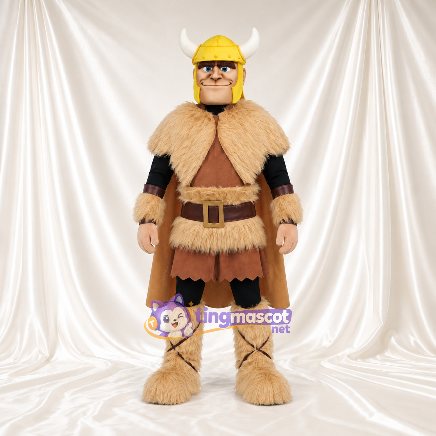 Costume de mascotte Guerrier – selon la photo – Casque (doré); Fourrure; Cape Costume de mascotte Guerrier – selon la photo – Casque (doré); Fourrure; Cape