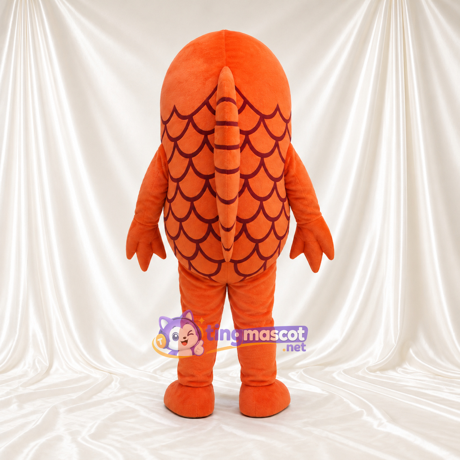 Maskottchenkostüm Fisch – orange – Bauch (creme); Flossen Maskottchenkostüm Fisch – orange – Bauch (creme); Flossen