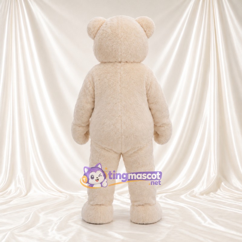 Costume de mascotte Ours – crème – Nez (marron); Oreilles (rond) Costume de mascotte Ours – crème – Nez (marron); Oreilles (rond)