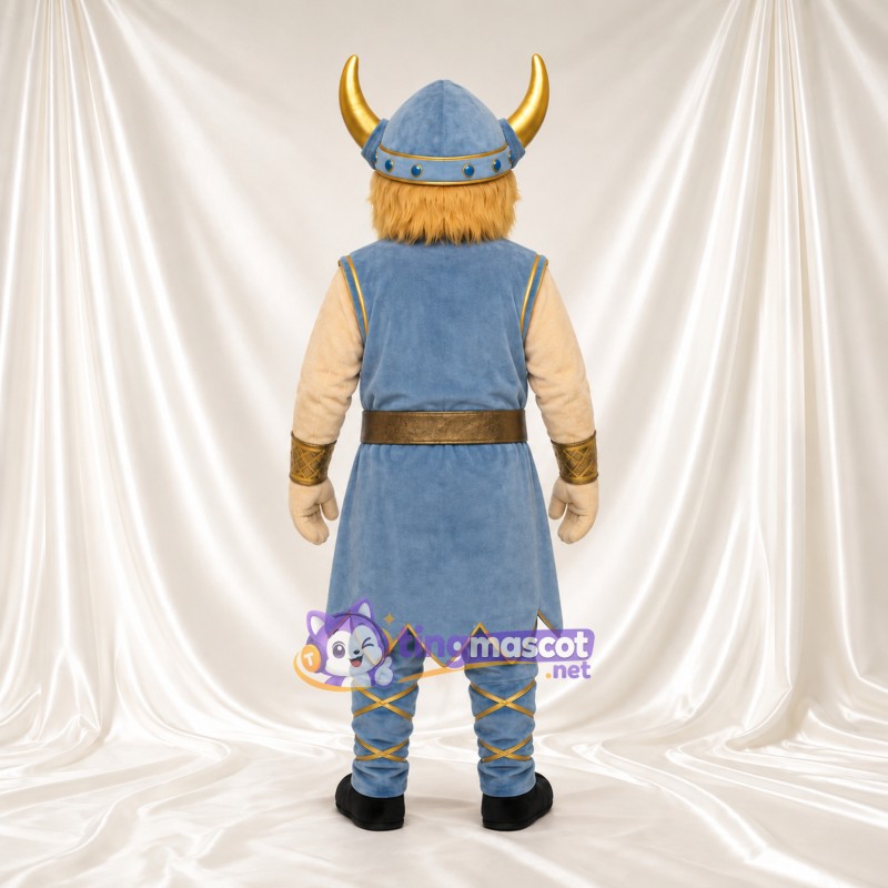 Maskottchenkostüm Wikinger – wie abgebildet – Tunika (blau); Helm (goldfarben) Maskottchenkostüm Wikinger – wie abgebildet – Tunika (blau); Helm (goldfarben)