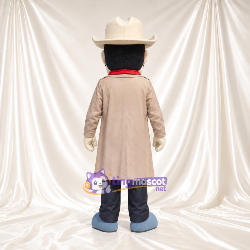Costume de mascotte Personnage de cowboy – selon la photo – Chapeau (crème); Manteau (long, brun clair) Costume de mascotte Personnage de cowboy – selon la photo – Chapeau (crème); Manteau (long, brun clair)