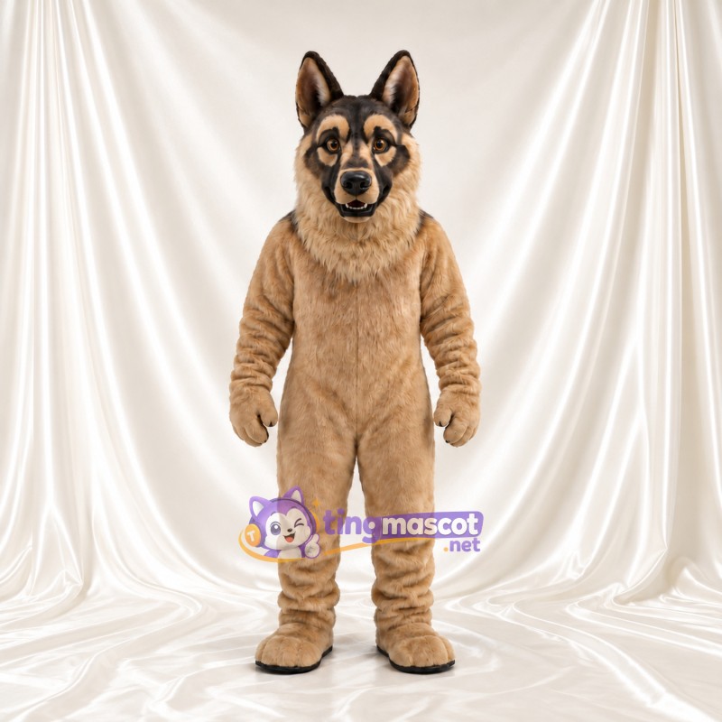 Costume de mascotte Berger allemand – selon la photo – Corps (brun clair); Museau (noir) Costume de mascotte Berger allemand – selon la photo – Corps (brun clair); Museau (noir)