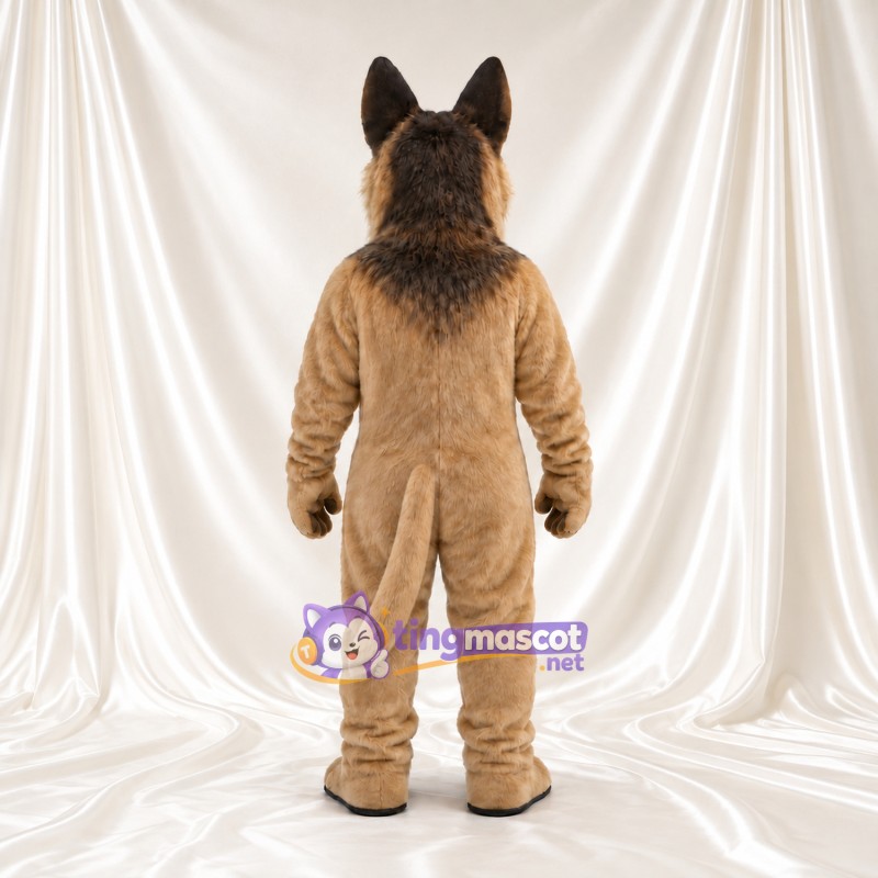 Maskottchenkostüm Deutscher Schäferhund – wie abgebildet – Körper (hellbraun); Schnauze (schwarz) Maskottchenkostüm Deutscher Schäferhund – wie abgebildet – Körper (hellbraun); Schnauze (schwarz)