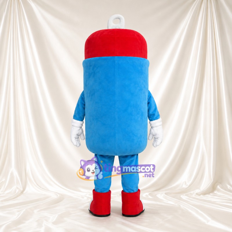 Costume de mascotte Canette de boisson – bleu – Casquette (rouge); Lunettes de soleil (orange) Costume de mascotte Canette de boisson – bleu – Casquette (rouge); Lunettes de soleil (orange)