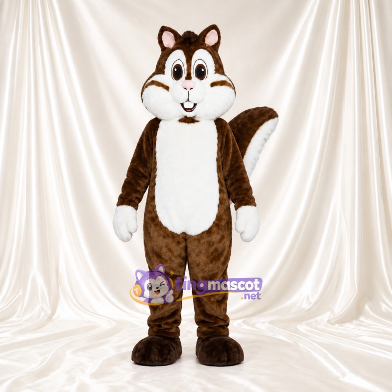 Brown Chipmunk Mascot Costume - White Belly and Bushy Tail Brown Chipmunk Mascot Costume - White Belly and Bushy Tail