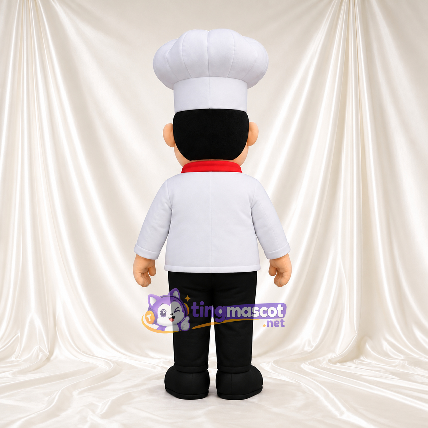 Costume de mascotte Chef cuisinier – selon la photo – Veste (blanc); Cou (rouge); Écharpe Costume de mascotte Chef cuisinier – selon la photo – Veste (blanc); Cou (rouge); Écharpe