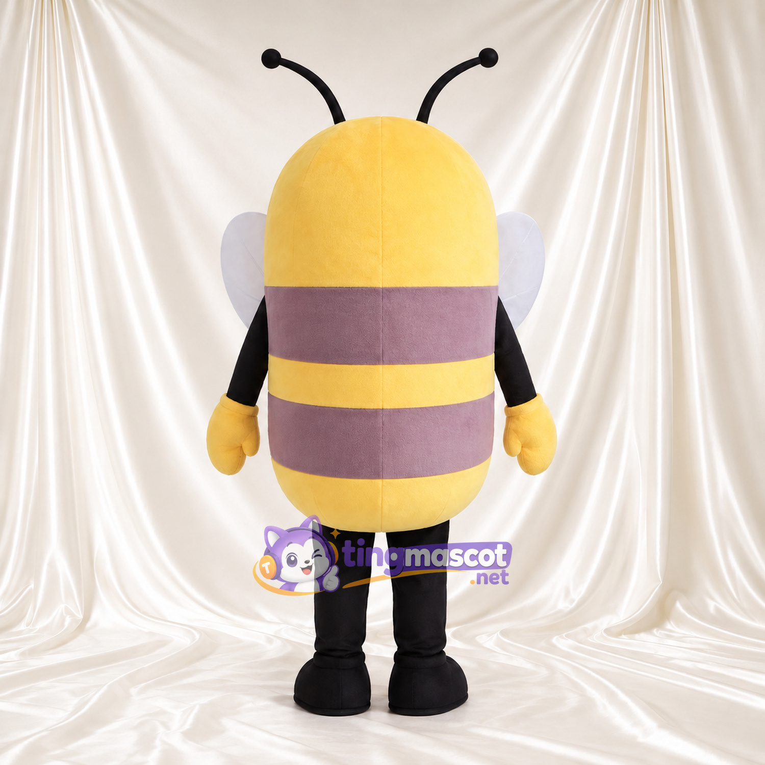 Costume de mascotte Abeille – jaune – Corps (marron); Joues (rosé) Costume de mascotte Abeille – jaune – Corps (marron); Joues (rosé)