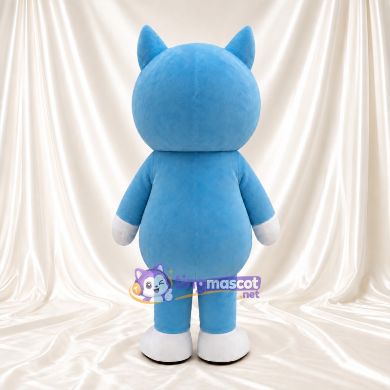 Costume de mascotte Loup – bleu – Étoile (pastel); Ventre; Pattes (blanc) Costume de mascotte Loup – bleu – Étoile (pastel); Ventre; Pattes (blanc)