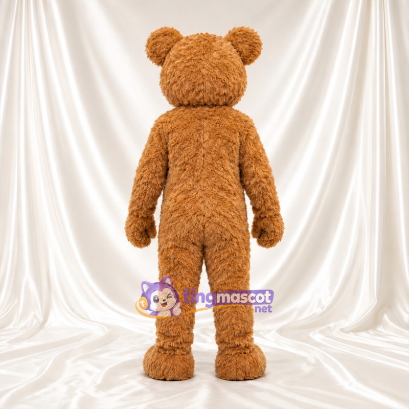 Golden Bear Mascot Costume - Shaggy Fur and White Muzzle Golden Bear Mascot Costume - Shaggy Fur and White Muzzle