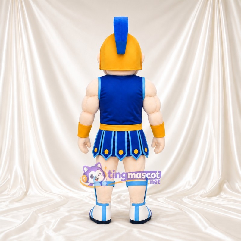 Costume de mascotte Guerrier romain – selon la photo – Armure (bleu); Casque (doré)