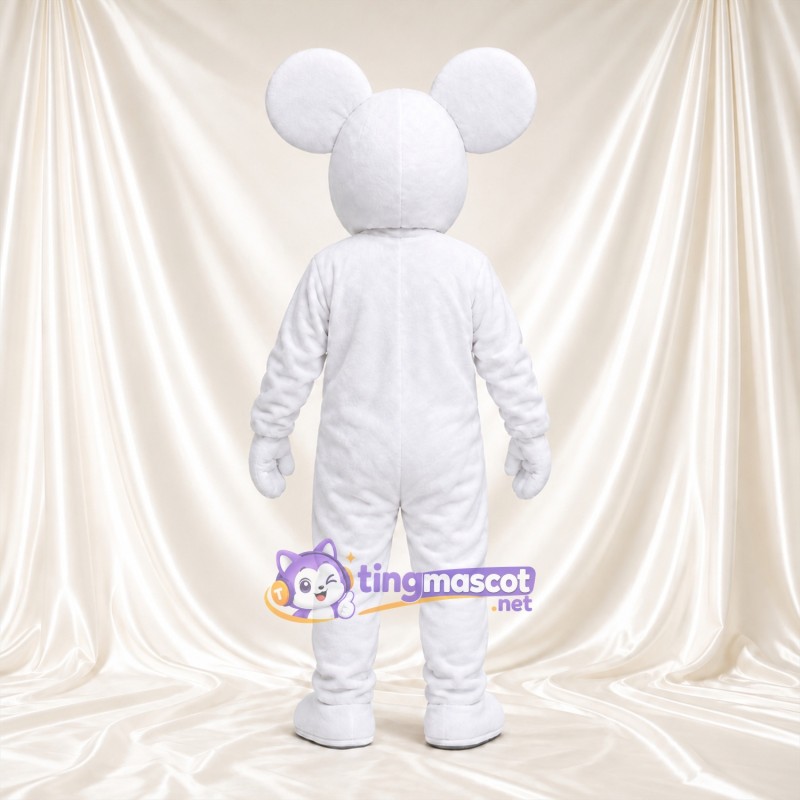Costume de mascotte Souris – blanc – Museau allongé; Oreilles (rond, gris) Costume de mascotte Souris – blanc – Museau allongé; Oreilles (rond, gris)