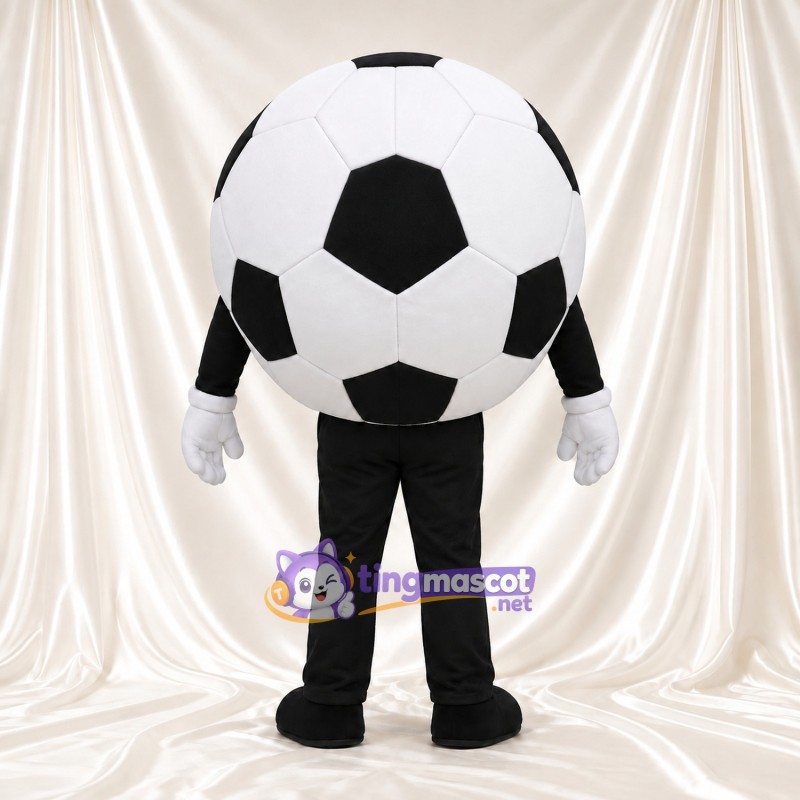 Costume de mascotte Ballon de football – selon la photo – Yeux (bleu); Membres (noir)