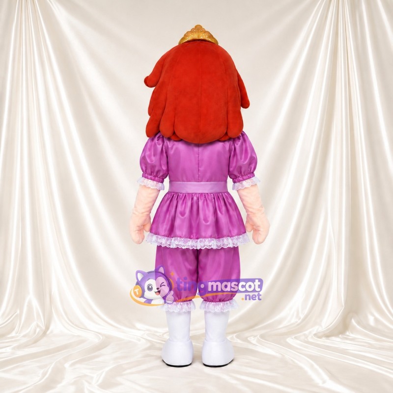 Princess Character Mascot Costume - Purple Outfit and Gold Crown Princess Character Mascot Costume - Purple Outfit and Gold Crown