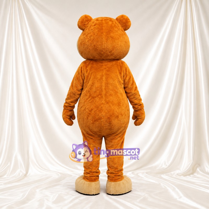 Golden Bear Mascot Costume - Tan Belly and Large Blue Eyes Golden Bear Mascot Costume - Tan Belly and Large Blue Eyes