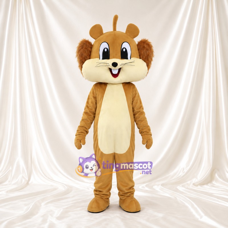 Maskottchenkostüm Streifenhörnchen – hellbraun – Wangen (groß); Bauch (creme) Maskottchenkostüm Streifenhörnchen – hellbraun – Wangen (groß); Bauch (creme)
