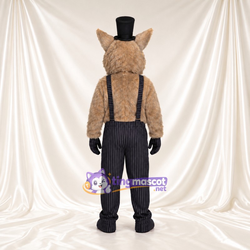 Costume de mascotte Loup – brun clair – Haut-de-forme (noir); Pantalon Costume de mascotte Loup – brun clair – Haut-de-forme (noir); Pantalon
