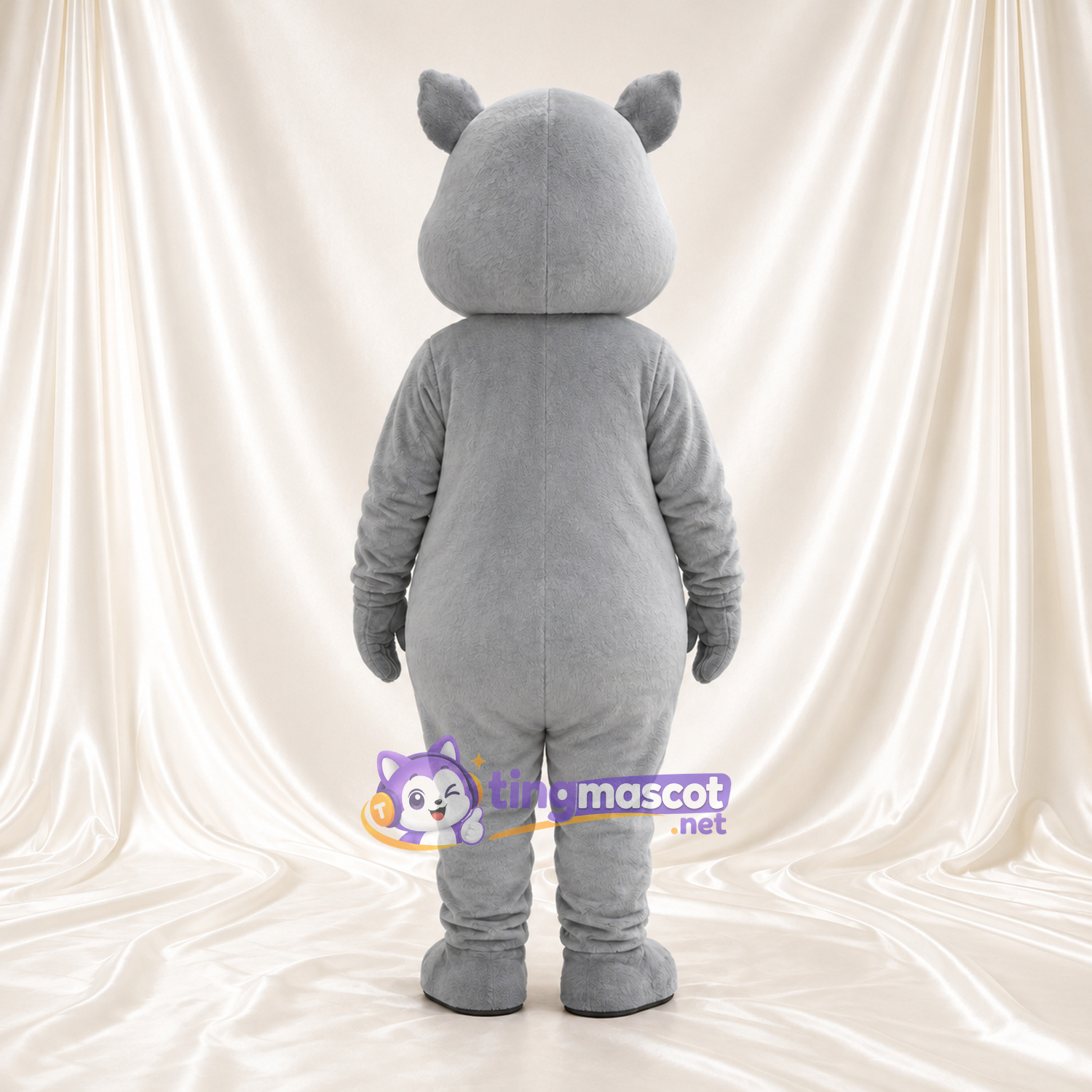 Costume de mascotte Rhinocéros – gris – Corne (petit); Yeux (jaune) Costume de mascotte Rhinocéros – gris – Corne (petit); Yeux (jaune)