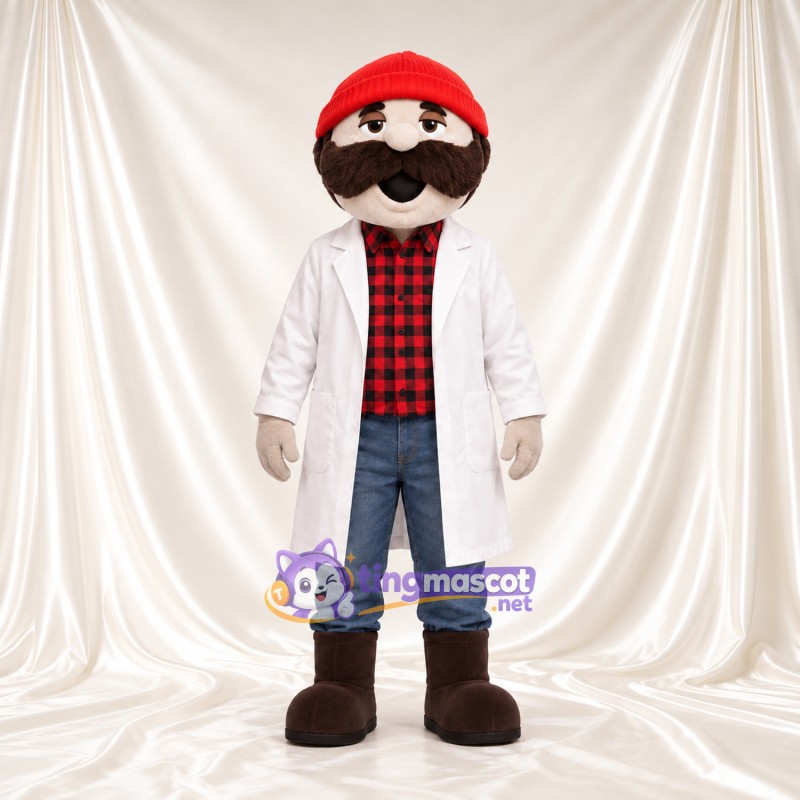 Costume de mascotte Scientifique – selon la photo – Bonnet (rouge); Blouse de laboratoire (blanc) Costume de mascotte Scientifique – selon la photo – Bonnet (rouge); Blouse de laboratoire (blanc)