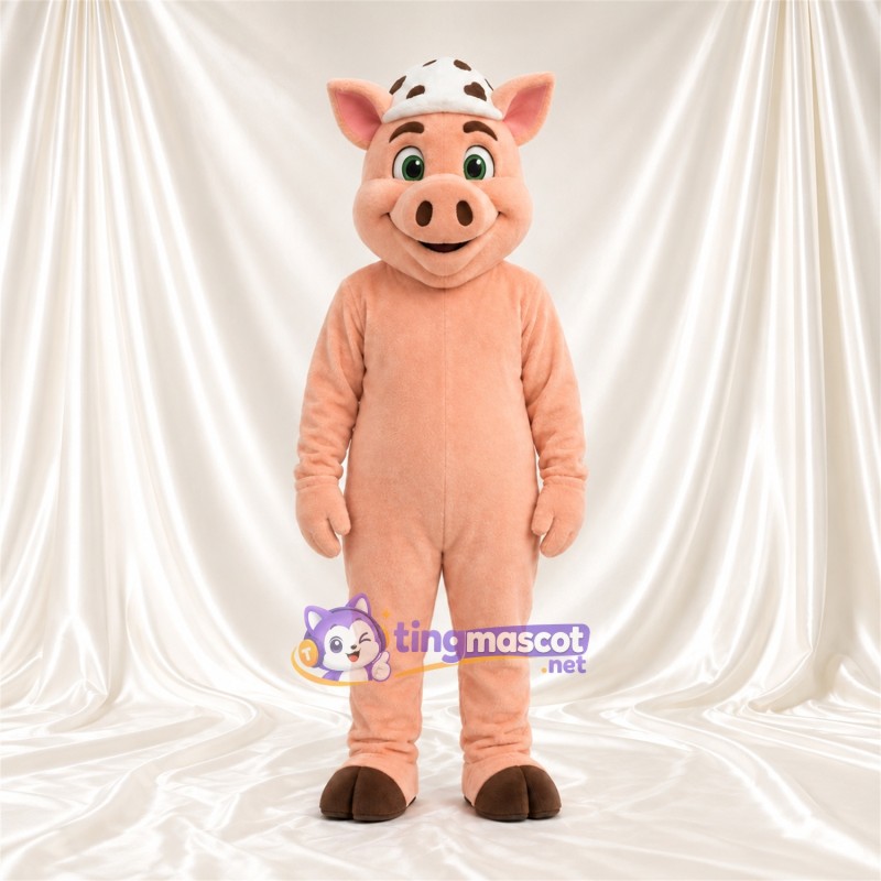 Costume de mascotte Cochon – rose – Casquette (blanc); Sabots (marron) Costume de mascotte Cochon – rose – Casquette (blanc); Sabots (marron)