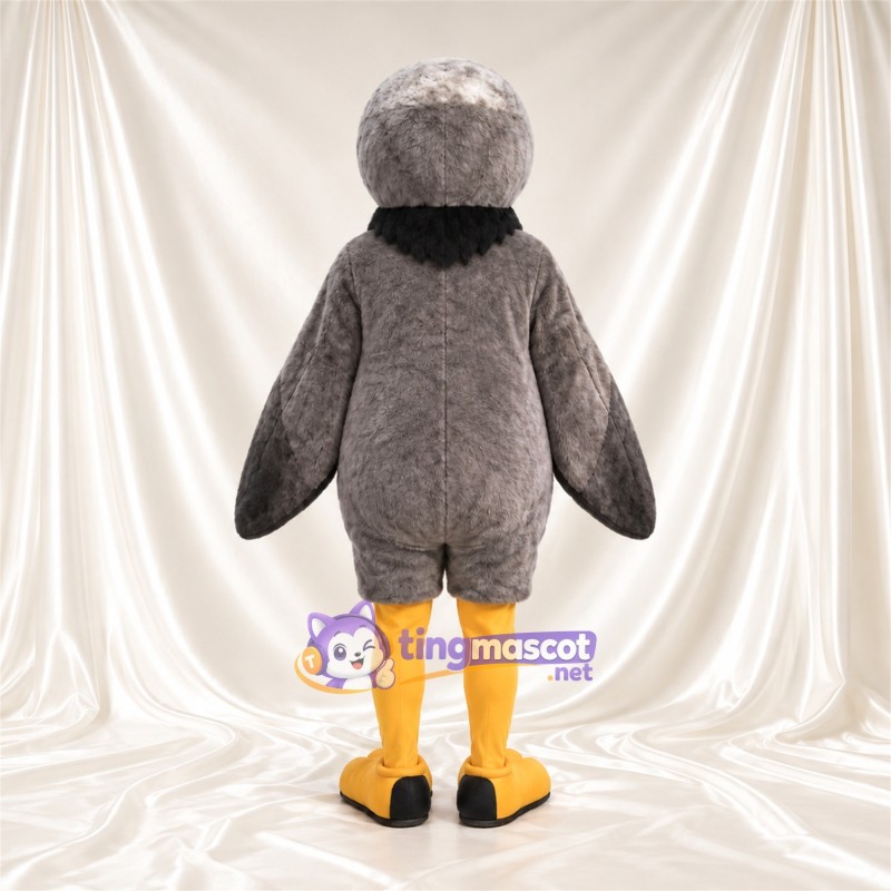 Costume de mascotte Aigle – gris – Ventre (blanc); Jambes (jaune) Costume de mascotte Aigle – gris – Ventre (blanc); Jambes (jaune)