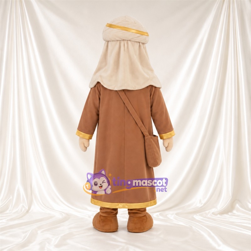 Maskottchenkostüm Bärtiger Reisender – wie abgebildet – Kopftuch (creme); Robe (braun) Maskottchenkostüm Bärtiger Reisender – wie abgebildet – Kopftuch (creme); Robe (braun)