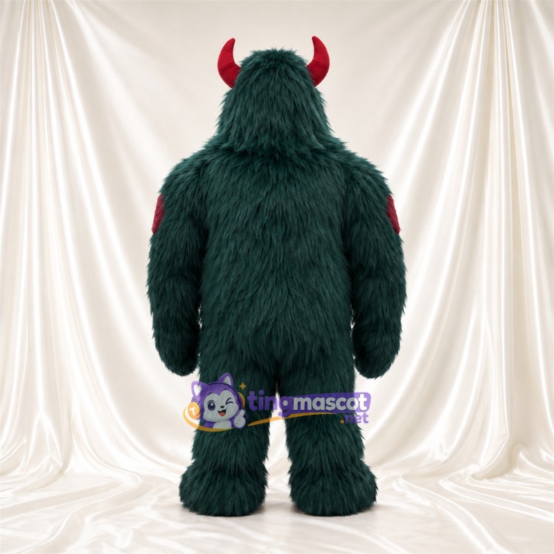 Maskottchenkostüm Monster – grün – Hörner (rot); Krallen (rot) Maskottchenkostüm Monster – grün – Hörner (rot); Krallen (rot)