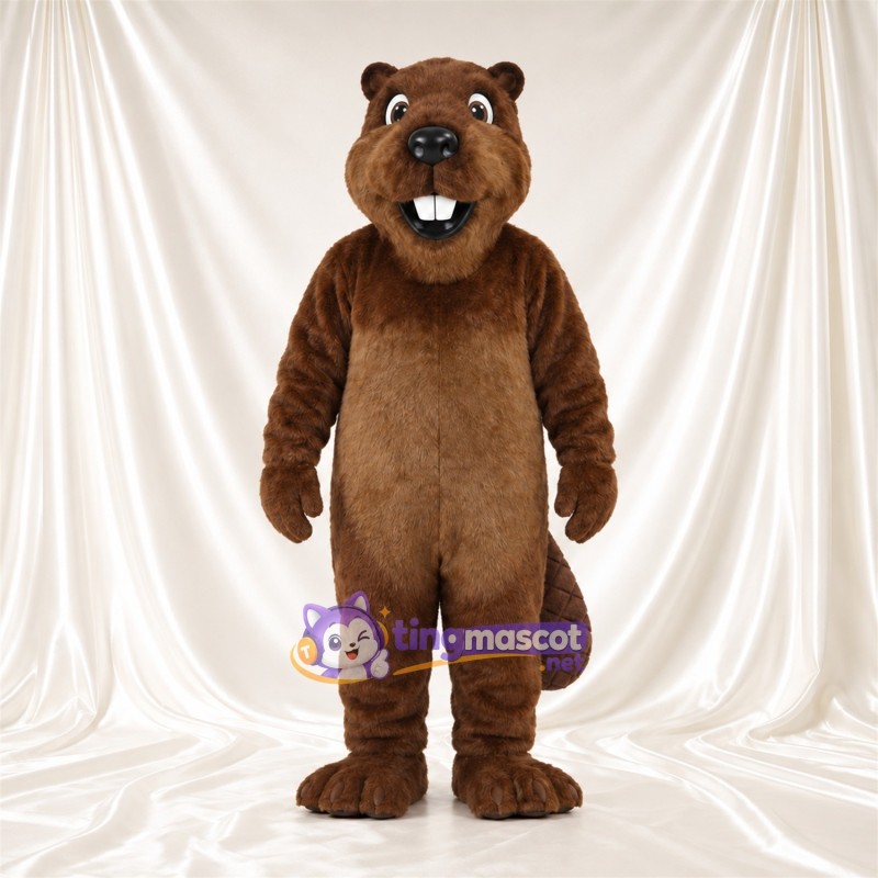 Costume de mascotte Castor – marron – Devant (grand); Dents; Queue (large) Costume de mascotte Castor – marron – Devant (grand); Dents; Queue (large)