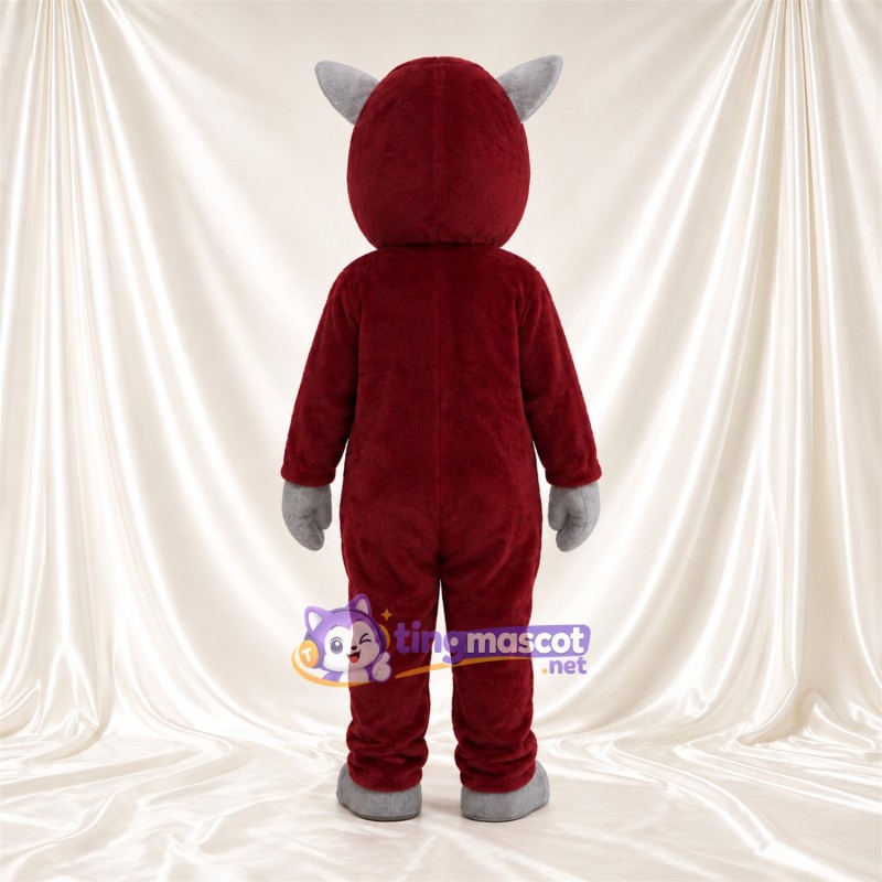Costume de mascotte Cheval – bordeaux – Ventre (blanc); Sabots (gris) Costume de mascotte Cheval – bordeaux – Ventre (blanc); Sabots (gris)