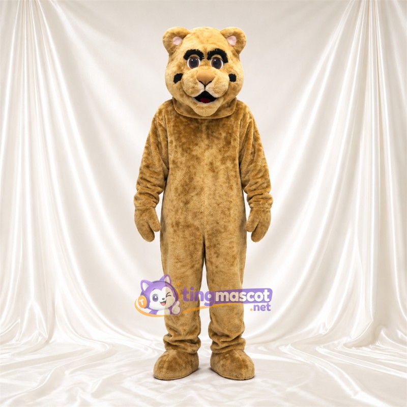 Golden Bear Mascot Costume - Dark Eye Patches and Cream Muzzle Golden Bear Mascot Costume - Dark Eye Patches and Cream Muzzle