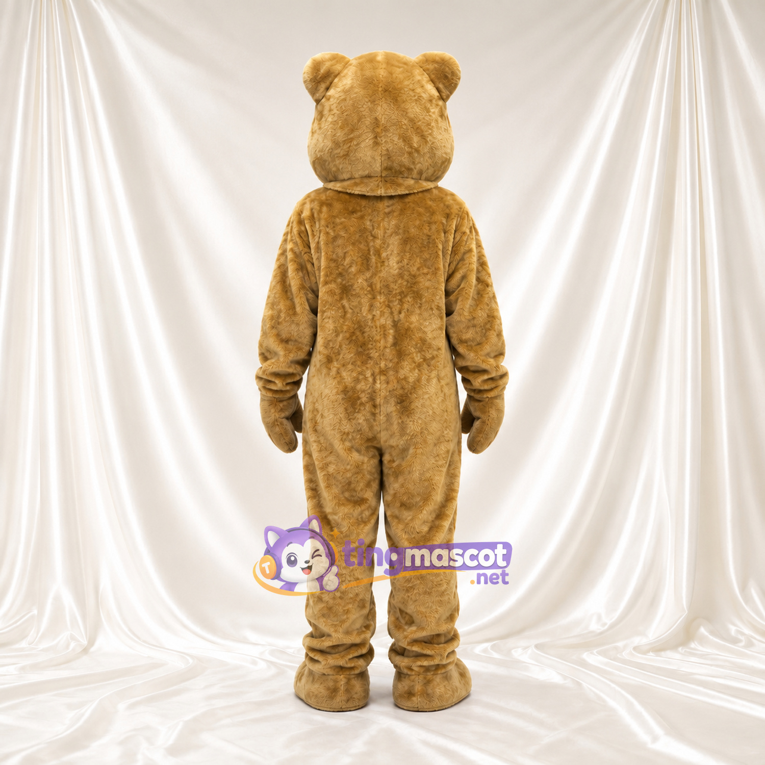 Golden Bear Mascot Costume - Dark Eye Patches and Cream Muzzle Golden Bear Mascot Costume - Dark Eye Patches and Cream Muzzle